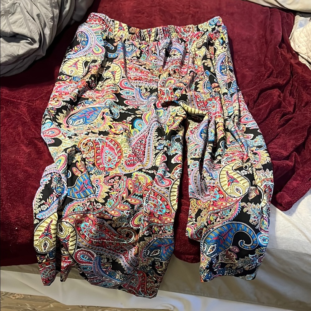 SHEIN Paisley Wide Leg Pants - Multicolor